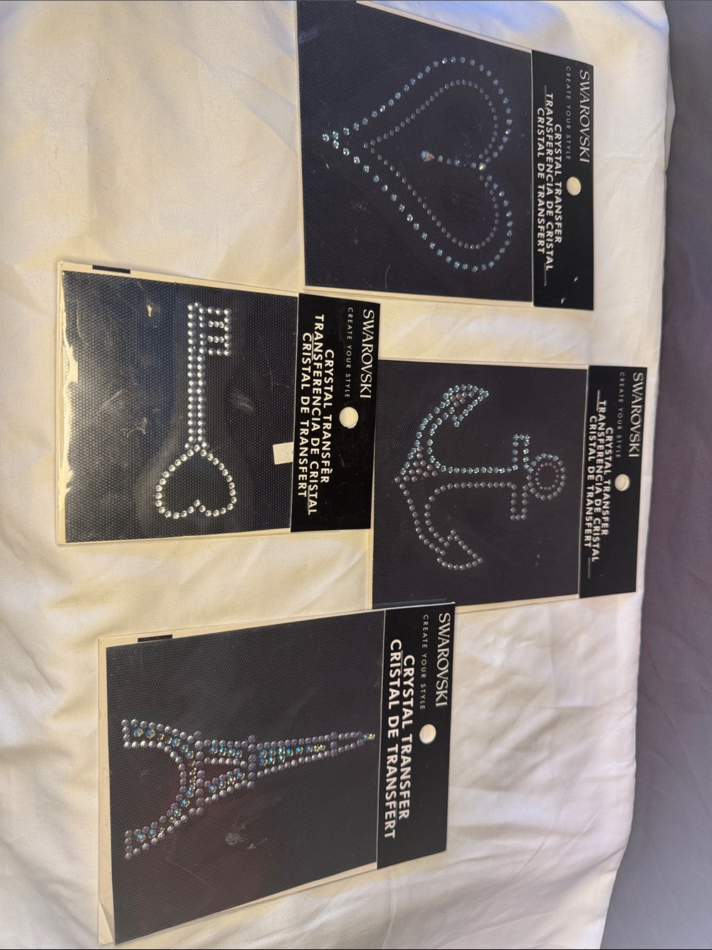 Swarovski Crystals crystal transfers key heart Eiffel Tower anchor